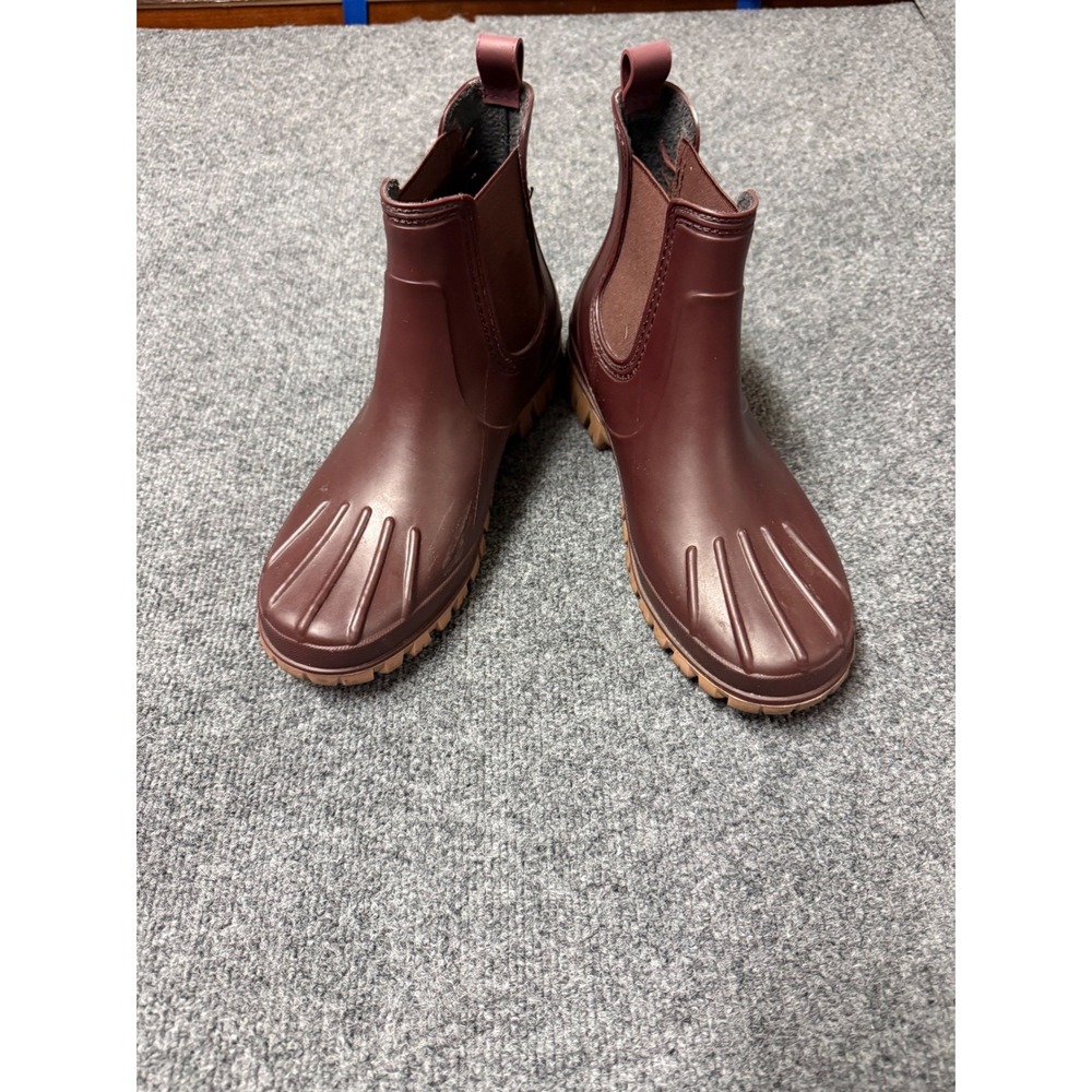 Storm by Cougar Burgundy Waterproof Chelsea Rain Boots Women's Lug Sole Size 10